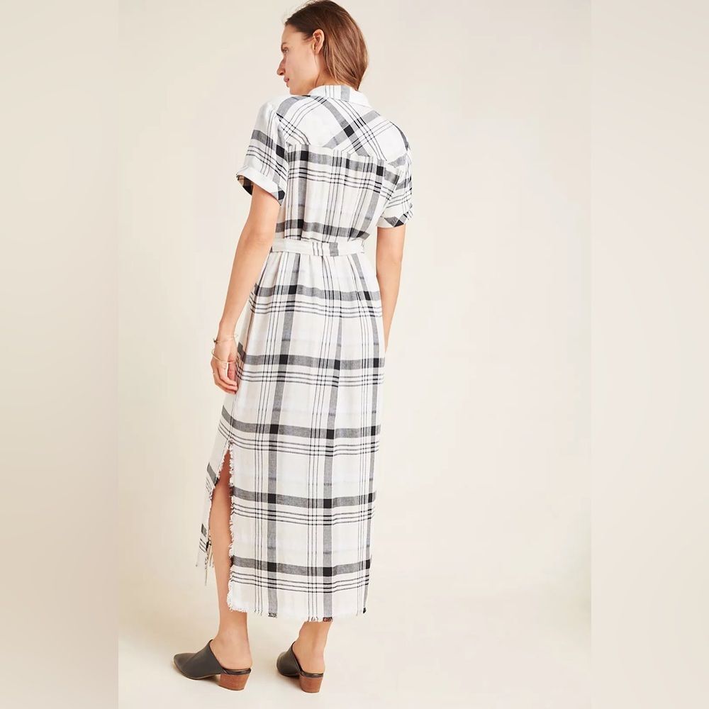Anthropologie Cloth & Stone Hannah Midi Shirtdress in Black and White XS NWT - Picture 12 of 15
